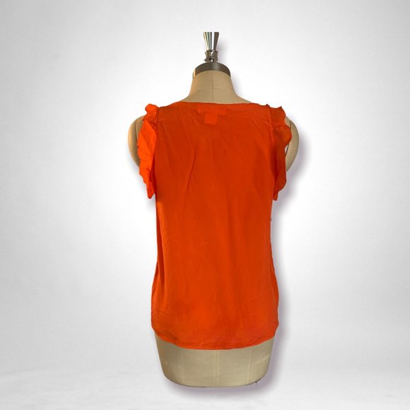 Joe Fresh orange silk top, size S/P - Picture 2 of 4